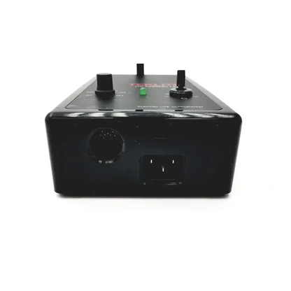 Black rectangular electro-lite teklite uv curing unit ucl 300 back panel with two knobs green led and ac power port
