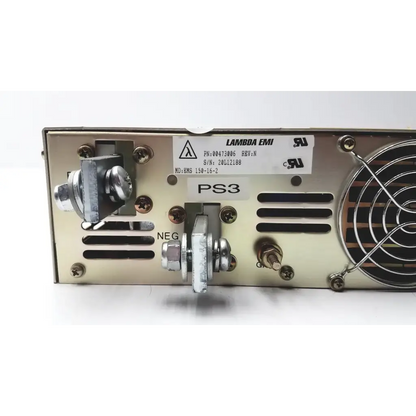 Metallic silver electronic measurements ems power supply unit with ventilation slots and cooling fan untested model 00473006 rev n