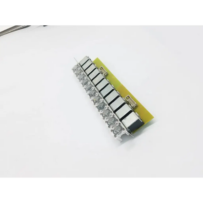 A compact electrovalves solenoid manifold with 11 valves featuring a yellow circuit board and white led light strip