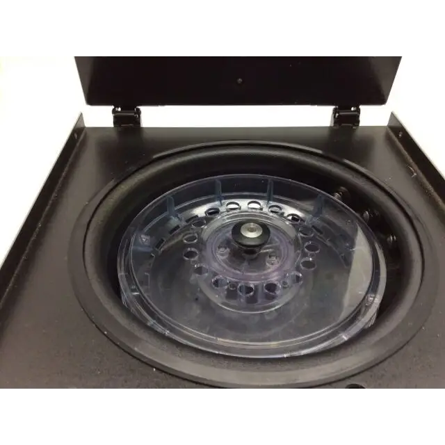 Black elitech aerospray stat slidestainer cytocentrifuge with transparent rotor chamber and circular test tube slots