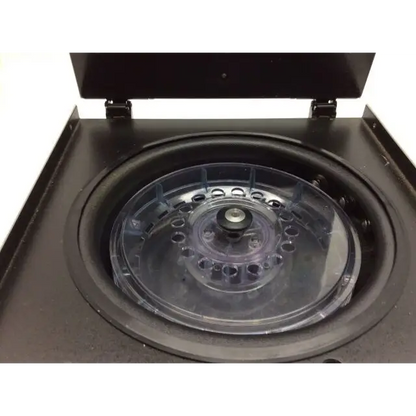 Black elitech aerospray stat slidestainer cytocentrifuge with transparent rotor chamber and circular test tube slots