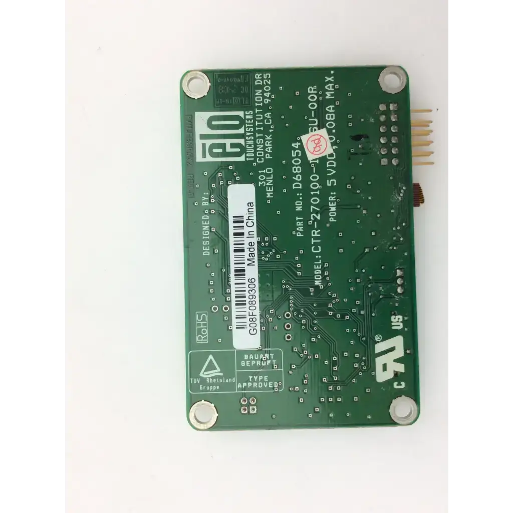 Elo Touchsystems E868672 Rev A CTR-270100-IT-RSU-00R D68054