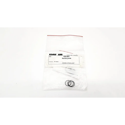 Black metal sacquet joints in a clear bag with ems label for the ems eq-084 practical seal set