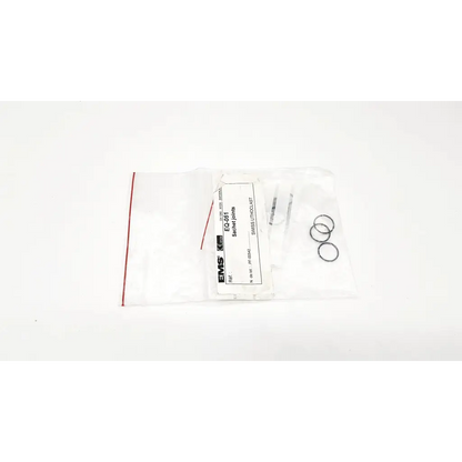 Black rubber o-rings in a clear plastic bag with ems label for ems eq-084 practical seal set use