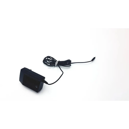 Black plastic enteralite infinity fw7555m ac dc charger adapter with coiled cable and usb-c connector for 5v 2.4a output