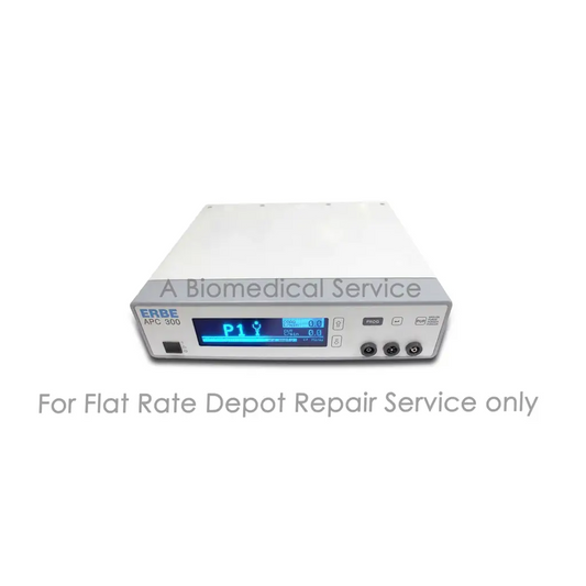 White erbe apc 300 surgical electrosurgical unit with blue digital display p1 for medical equipment flat-rate repair service