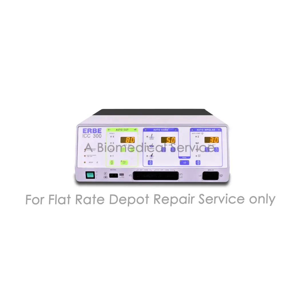 White erbe icc 300 surgical electrosurgical unit with digital displays for medical equipment flat-rate repair service