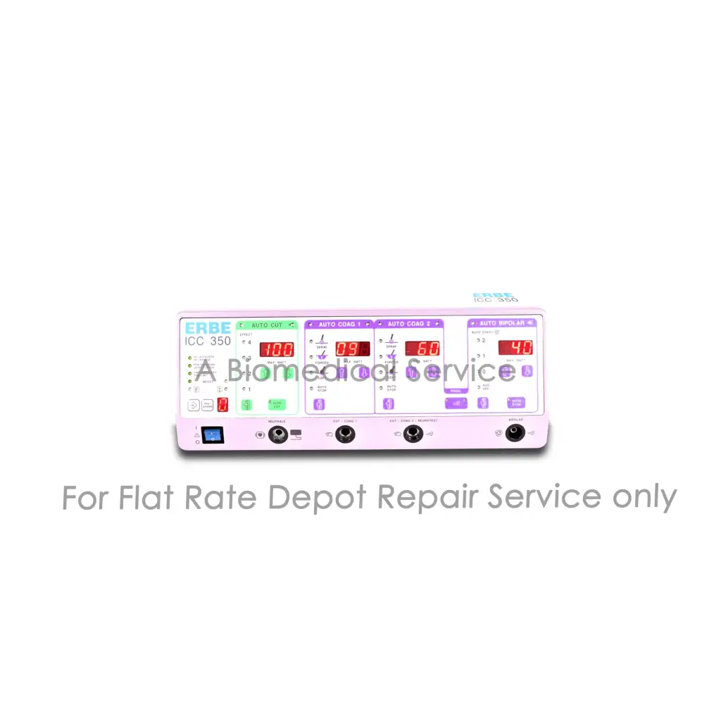 Pink erbe icc 350 surgical electrosurgical unit with digital displays for medical equipment flat-rate repair service
