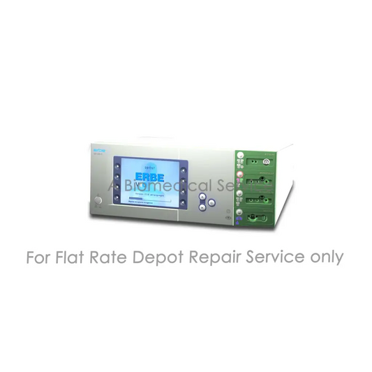 Silver and green erbe vio 200d medical equipment with digital display screen for flat-rate repair service