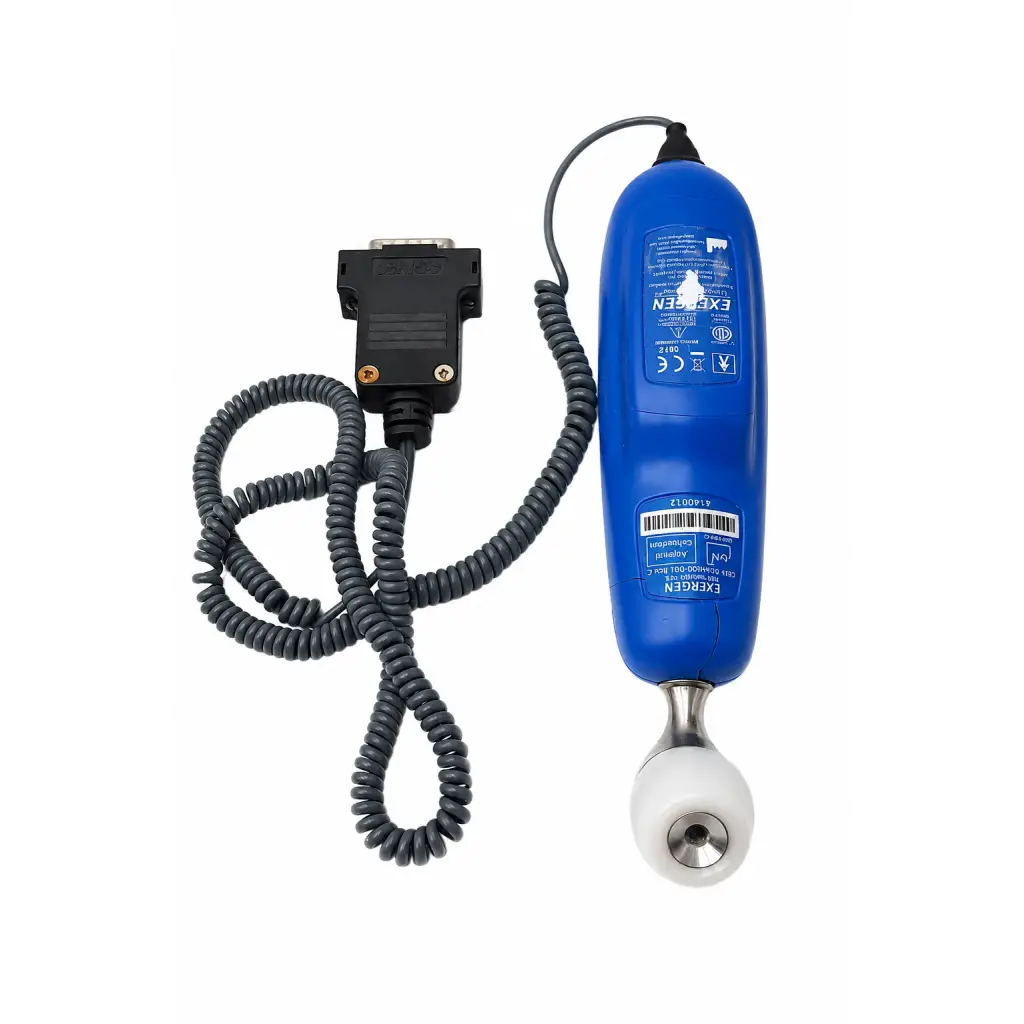 Blue exergen tat-5000s-ttl temporalscanner thermometer with cable biomed certified hand-held device with white tip