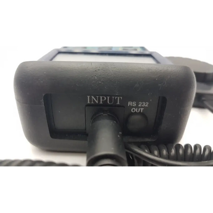 Black plastic extech 407026 foot candle meter ad4-164 with labeled input and rs 232 output ports on back side