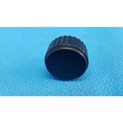 Black plastic ribbed dial knob for external control panel extension on topcon trc-nw6s retinal camera