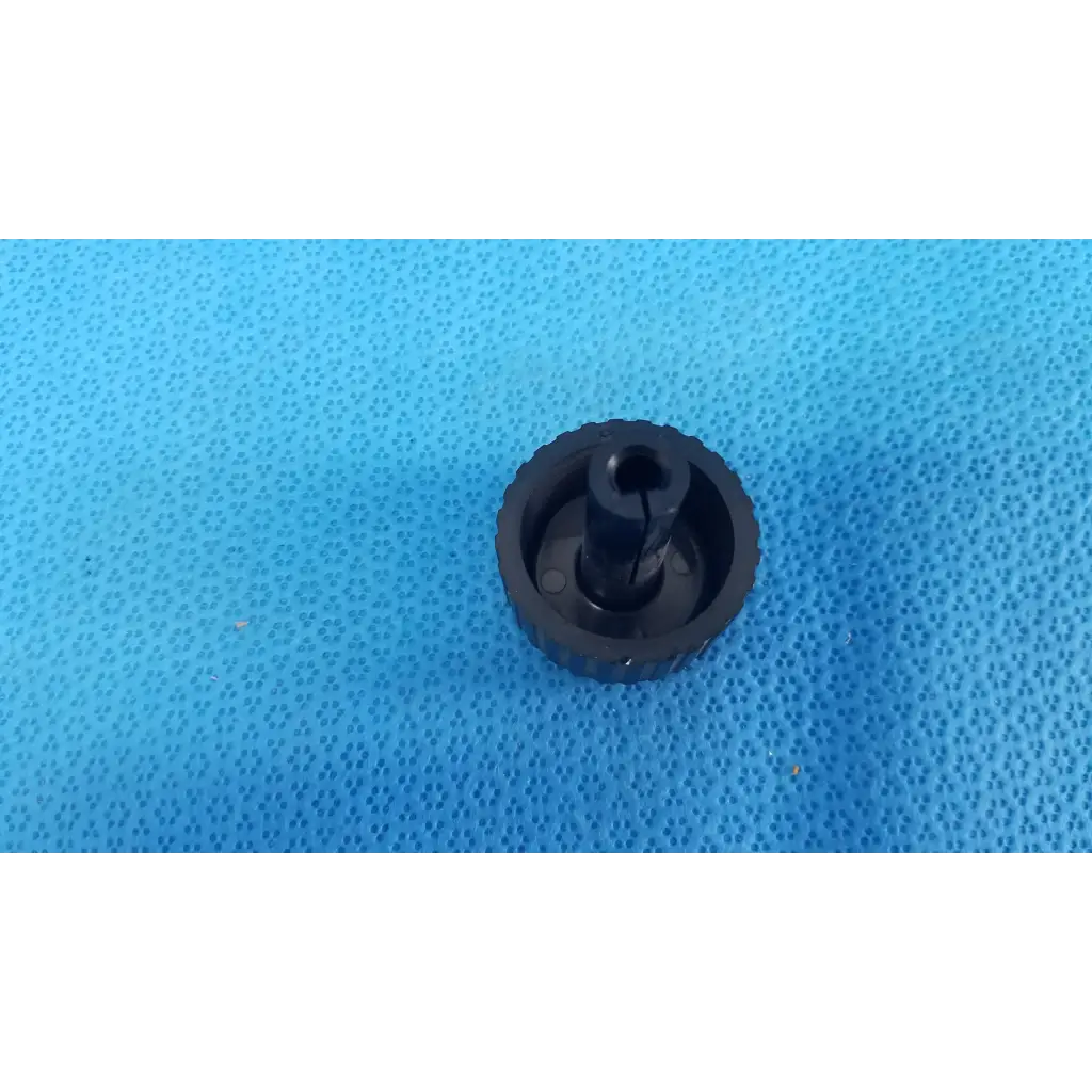 Black plastic external control panel knob with textured ridges and central hole for topcon trc-nw6s retinal camera