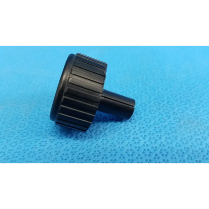 Black plastic ribbed external control panel extension dial adjustment knob with cylindrical stem for Topcon fundus camera