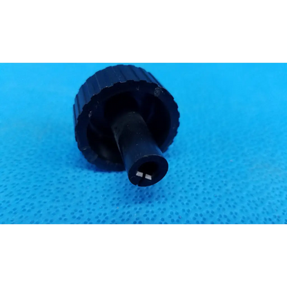 Black plastic ribbed external control panel knob with central shaft for topcon trc-nw8 retinal camera adjustment