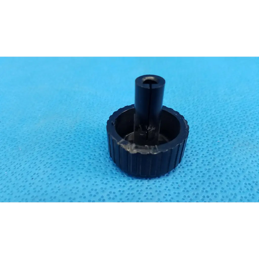 Black plastic external control panel extension dial adjustment knob with ribbed texture for topcon fundus camera