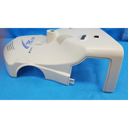 White plastic main optical body housing with molded vents and mounting slots for Topcon TRC-NW8 fundus camera