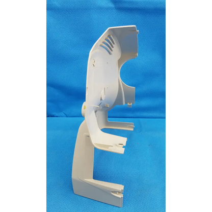 Off-white plastic main optical body left side shroud with molded ventilation slots for Topcon TRC-NW8 camera