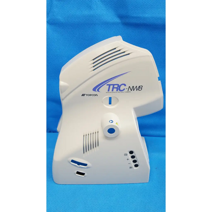 White plastic main optical body left side shroud housing cover panel with osd button ports for topcon trc-nw8 camera