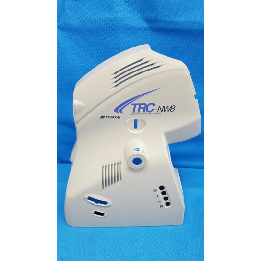 White plastic main optical body left side shroud housing cover panel with osd button ports for topcon trc-nw8 camera