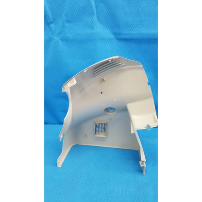 Gray plastic external main optical body side shroud cover panel with ventilation slats and mounting tabs for Topcon TRC-NW8