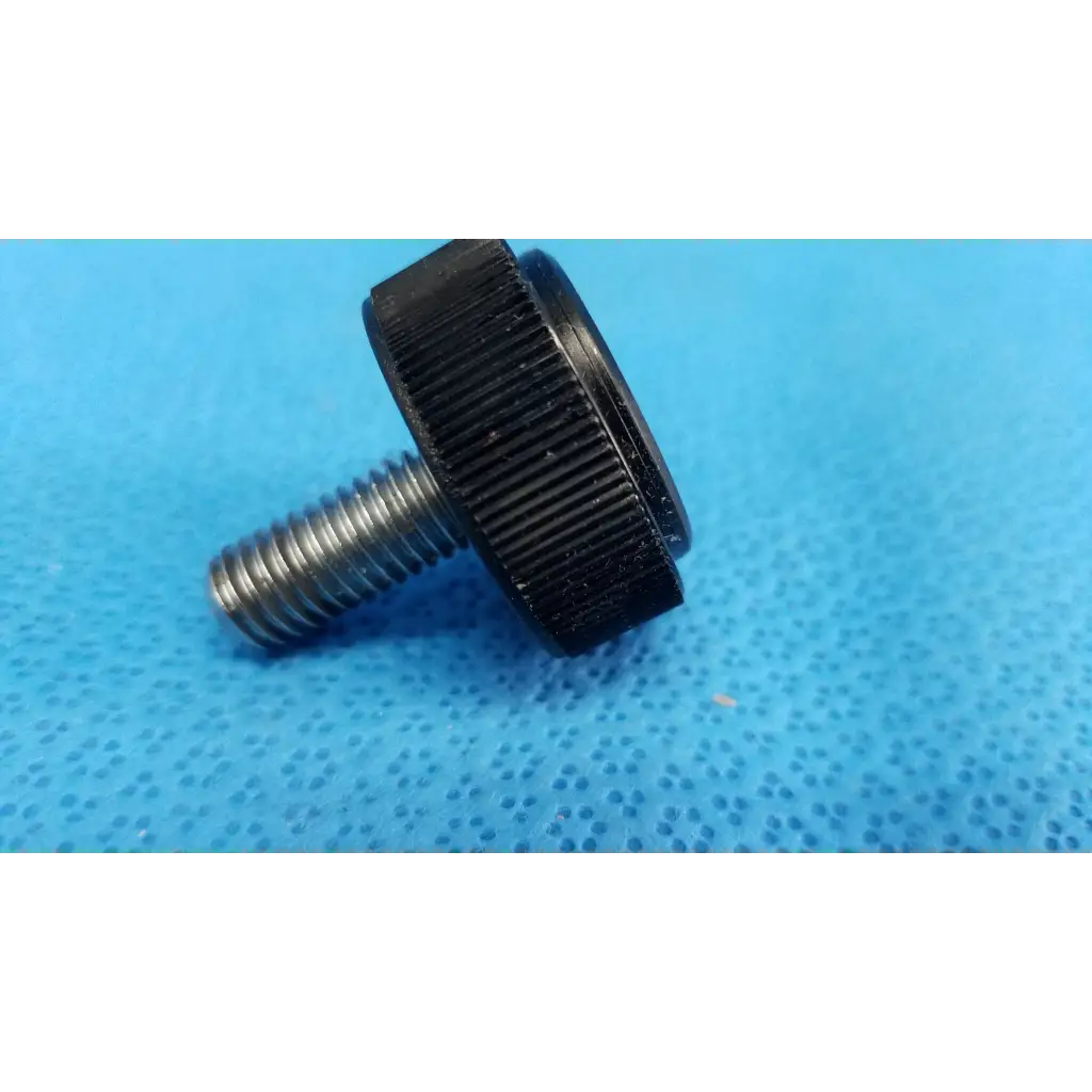 Black knurled mechanical leveling screw foot with metallic threaded bolt for Topcon TRC-NW8 retinal camera