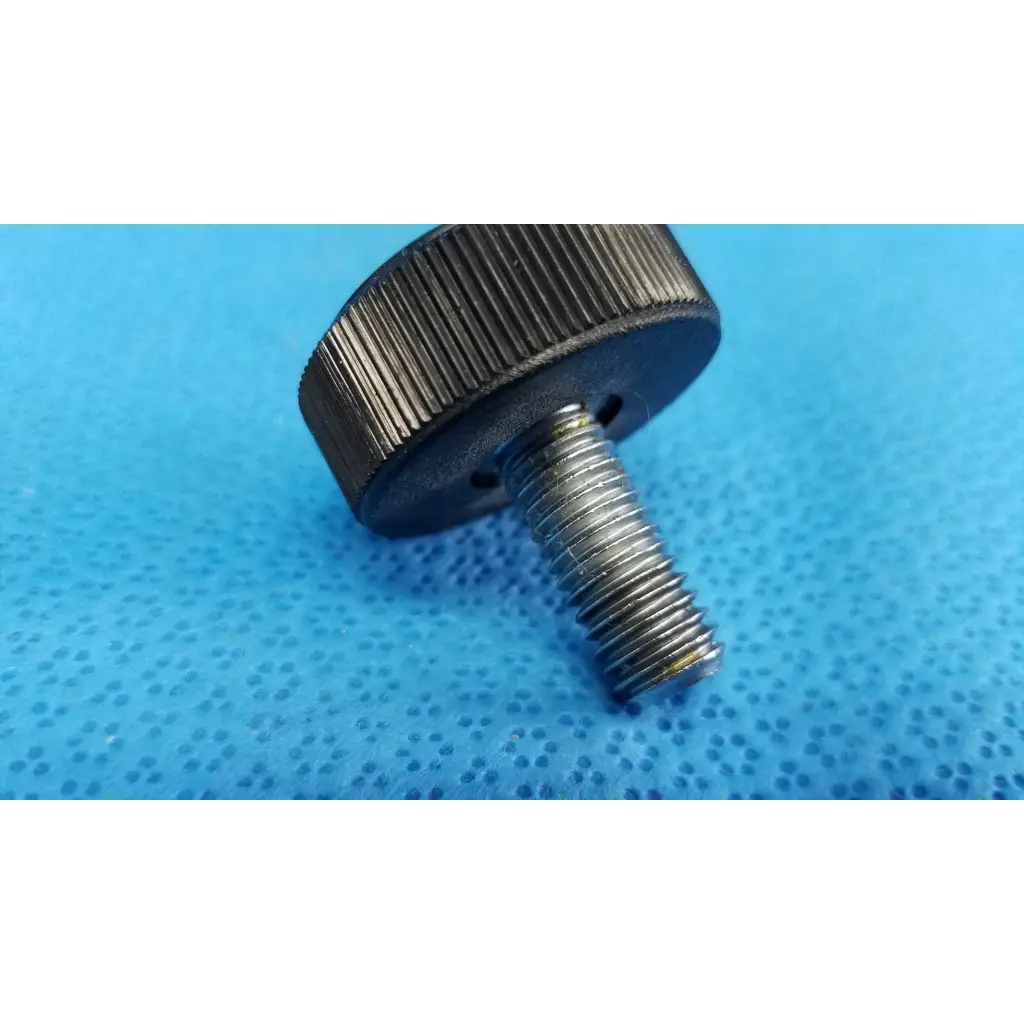 Black ribbed mechanical leveling screw foot with threaded metal bolt for topcon trc-nw8 retinal camera