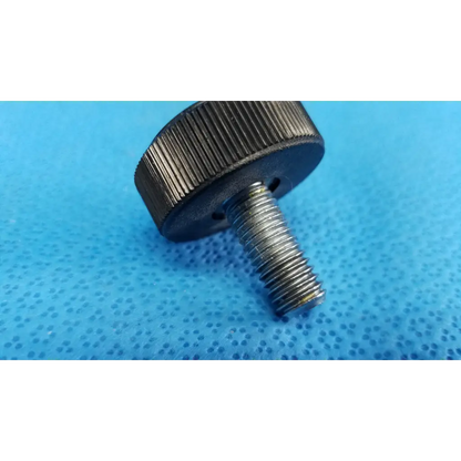 Black ribbed mechanical leveling screw foot with threaded metal bolt for topcon trc-nw8 retinal camera