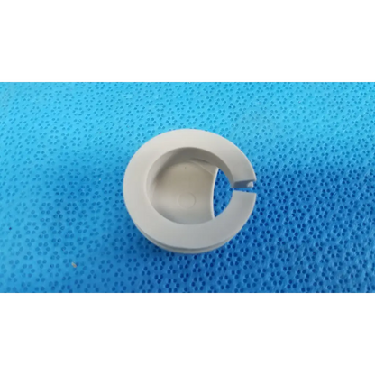 White plastic mechanical neck base ring cover with a cutout for external joystick on topcon trc-nw8 fundus camera