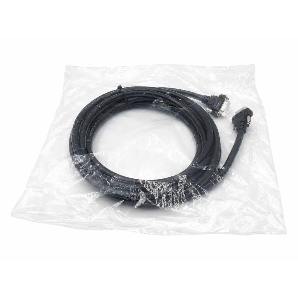 Black coiled extron electronics bm/mvga m-m 15 ft vga cable biomed certified with rectangular and angled connectors