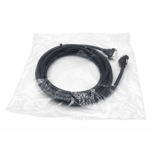 Black coiled extron electronics bm/mvga m-m 15 ft vga cable with rectangular and angled connectors