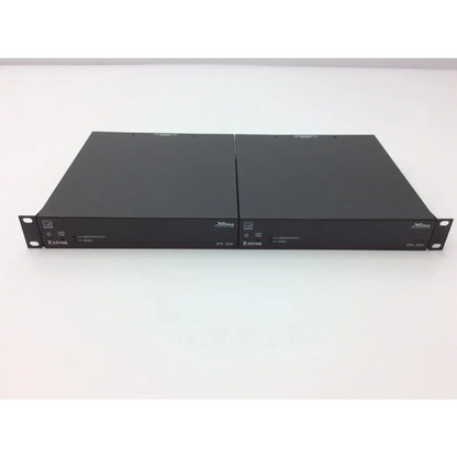 Black metal rack-mountable extron xtra xpa 2001 power amplifier audio processors for professional sound systems
