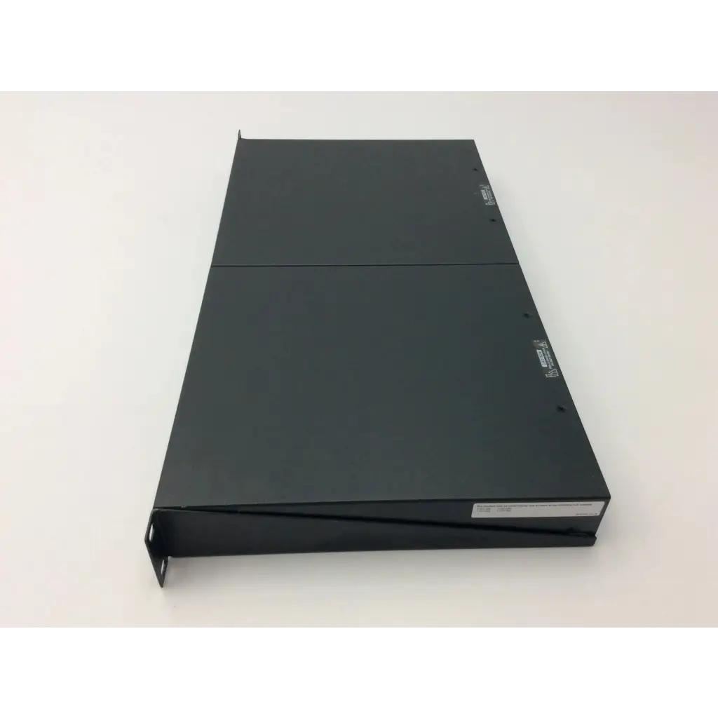 Black metal server rack with matte finish and side mounting brackets for extron xtra xpa 2001 power amplifier