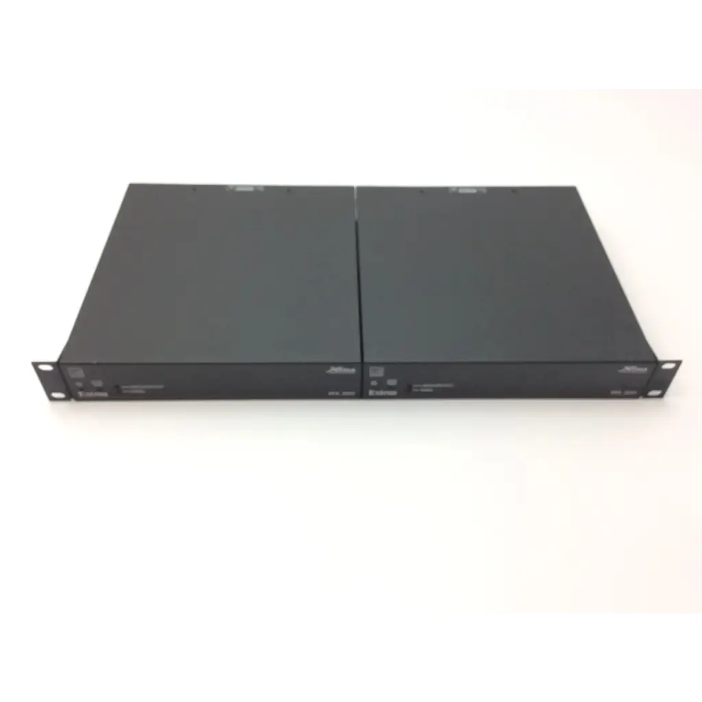 Black rack-mountable network switches with matte finish and front panel ports in extron xtra xpa 2001 power amplifier