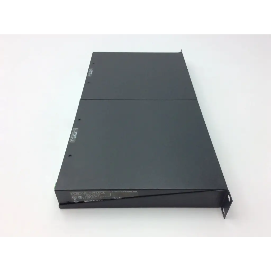 Black metal server rack with sleek minimalist design and side mounting brackets for extron xtra xpa 2001 power amplifier