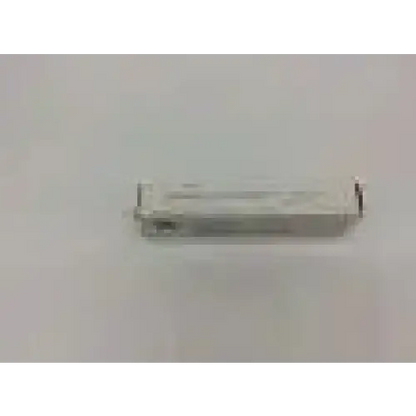 Silver rectangular electronic component with metallic casing and visible circuitry for waterproof medium handle laryngoscope