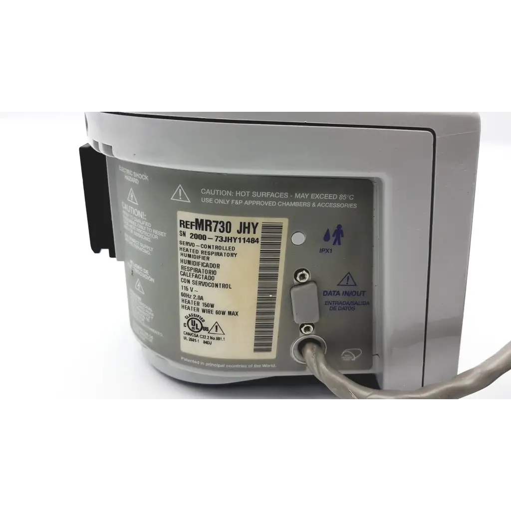 Gray plastic heated respiratory humidifier mr730 by fisher and paykel for moisture therapy paykel humidifier mr730