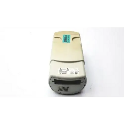 Beige and gray fisher scientific fb300 electrophoresis power supply back with barcode label warning symbols and vents