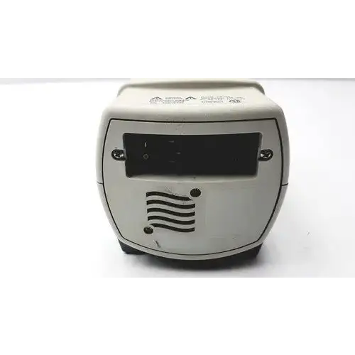 White plastic fisher scientific fb300 electrophoresis power supply with black panel and wavy vents below