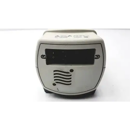 White plastic fisher scientific fb300 electrophoresis power supply with black panel and wavy vents below