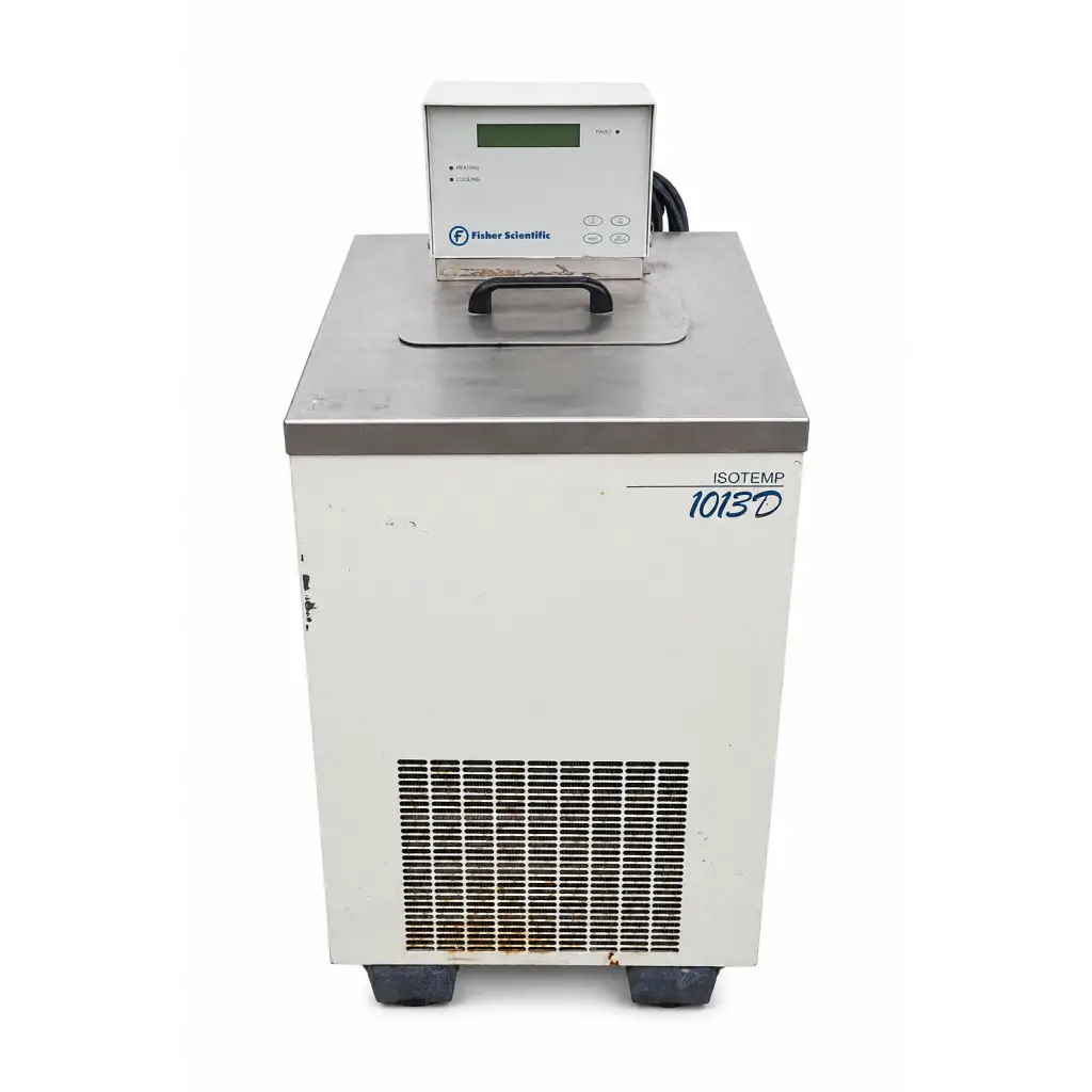 White fisher scientific isotemp 1013d biomed certified circulator bath with digital display and stainless steel top