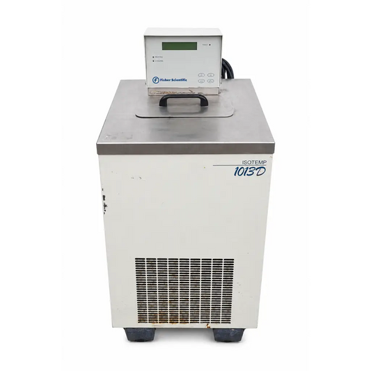 White fisher scientific isotemp 1013d circulator bath with digital display and stainless steel top