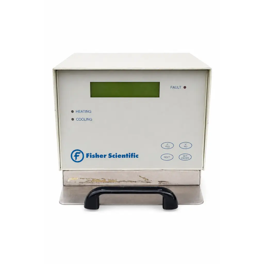 Fisher scientific biomed certified isotemp 1013d circulator bath with white metallic body green digital display and black handle