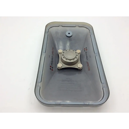 Gray translucent sterilization container with metallic central assembly and bolt fixtures by riley medical lid aci-92 127231nj