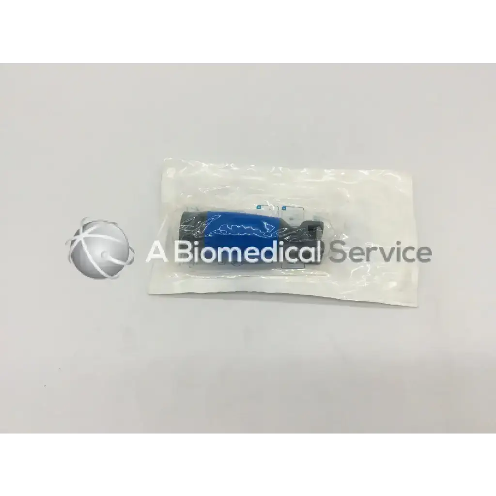 Flexicare britepro fiber optic laryngoscope handle in blue and black with batteries in clear plastic packaging