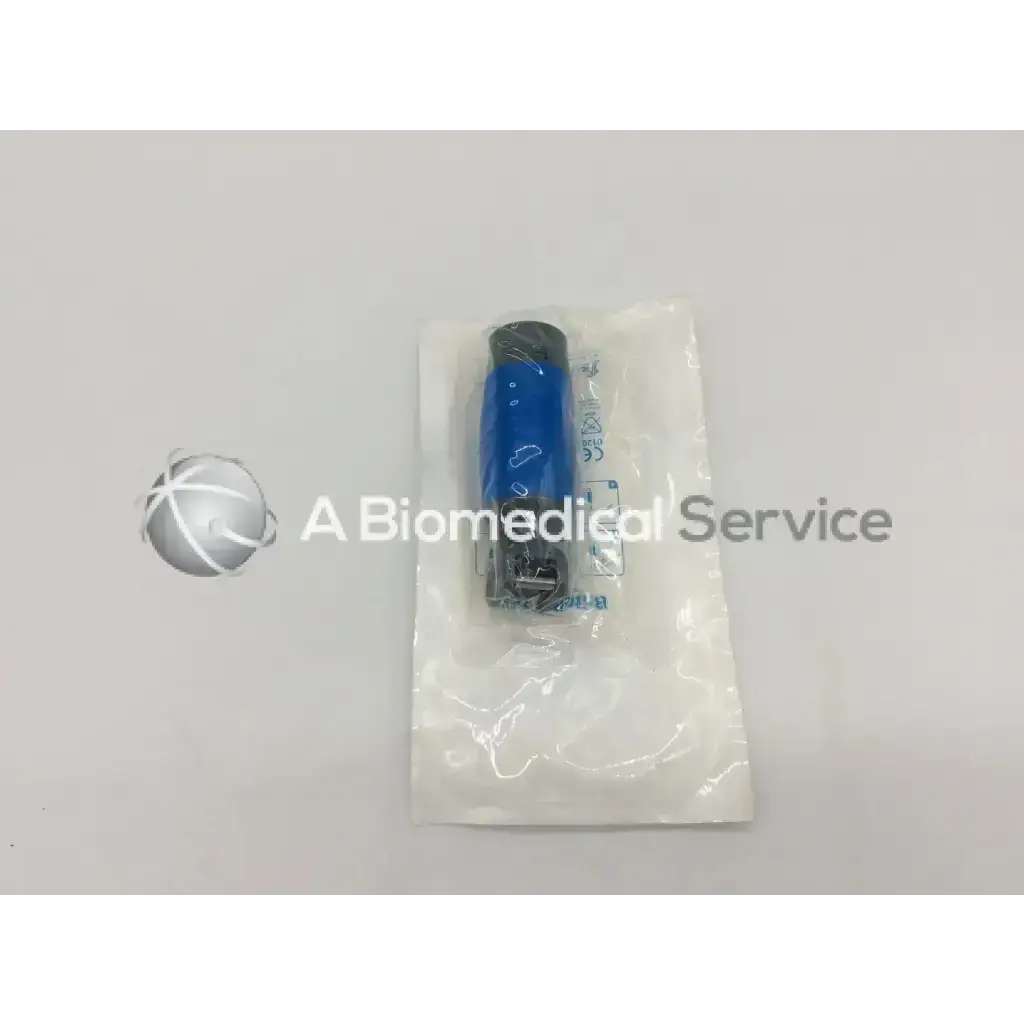 Blue and black medical inhaler in clear plastic packaging for flexicare britepro fiber optic laryngoscope handle with batteries
