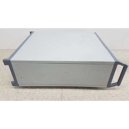 Gray metal rack-mountable enclosure with integrated side handles for fluke biomedical qa-esii electrosurgery analyzer