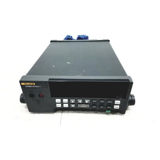 Black fluke hydra series ii data acquisition device with keypad and control buttons featuring 2645a universal input module