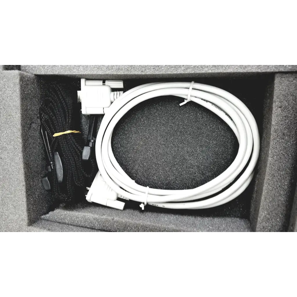 White coiled cable with vga and power connectors for fluke networks 620 lan cablemeter cable testing use