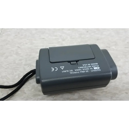 Black plastic fluke networks battery pack with lanyard for fiber optic source in fluke networks fos 850 1300 kit